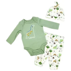 Rose Textile - Conjunto com 3 peças de pé de dinossauro para meninos
