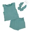 Rose Textile - Conjunto curto de gaze Tod para meninas, 3 unidades, azul