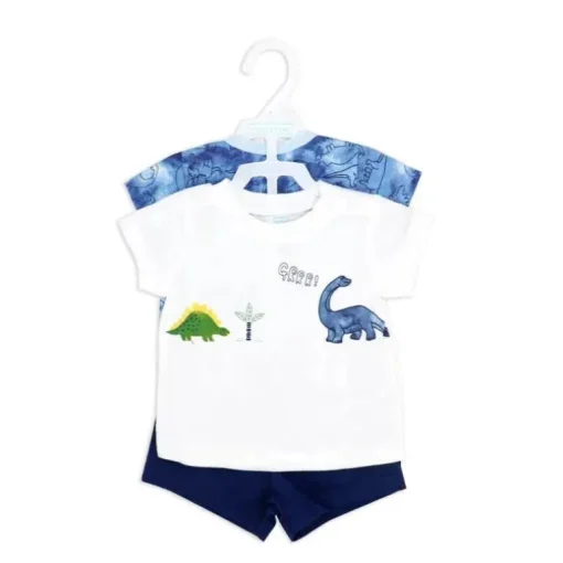 Rose Textile - Conjunto curto de dinossauro para meninos com 3 peças