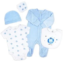 Rose Textile - Conjunto de 5 peças de veludo de leão para meninos