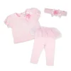 Rose Textile - Conjunto de legging rosa para meninas 3Pk