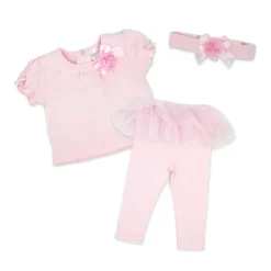 Rose Textile - Conjunto de legging rosa para meninas 3Pk