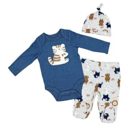 Rose Textile - Conjunto de 3 peças com pé de tigre para meninos