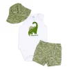 Rose Textile - Conjunto de chapéu de sol dinossauro para bebê menino 3Pk