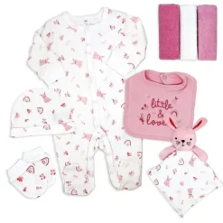 Rose Textile - Conjunto de presente pendurado para coelhos de meninas com 8 unidades