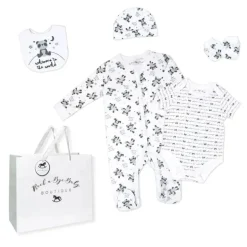Rose Textile - Conjunto de 5 bolsas de malha neutras para bebês Panda World
