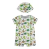 Rose Textile - Conjunto de macacão dinossauros para bebês meninos 2Pk