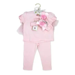 Rose Textile - Conjunto de legging rosa para meninas 3Pk