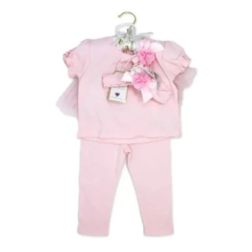 Rose Textile - Conjunto de legging rosa para meninas 3Pk