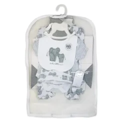 Rose Textile - Conjunto de bolsa de malha de elefante neutro para bebê com 5 unidades