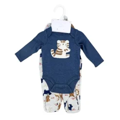 Rose Textile - Conjunto de 3 peças com pé de tigre para meninos