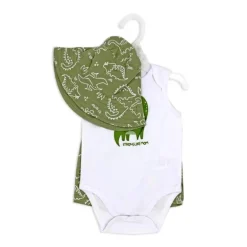 Rose Textile - Conjunto de chapéu de sol dinossauro para bebê menino 3Pk