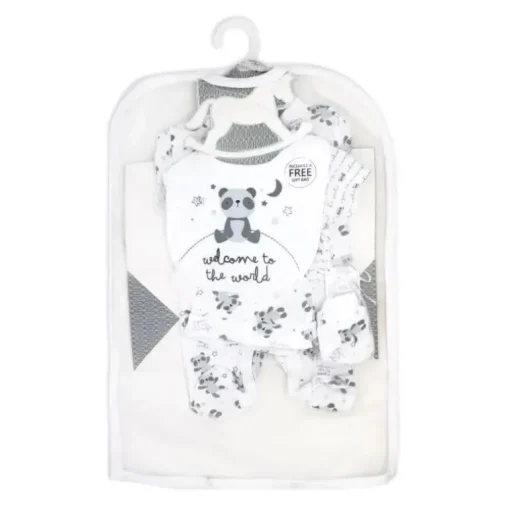 Rose Textile - Conjunto de 5 bolsas de malha neutras para bebês Panda World