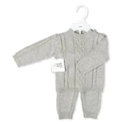 Rose Textile - Conjunto de malha cinza unissex para bebê 2 unidades
