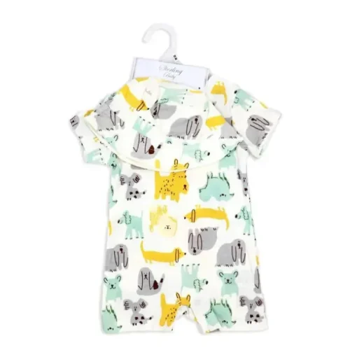 Rose Textile - Conjunto de macacão para cachorros e meninos 2Pk