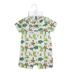 Rose Textile - Conjunto de macacão dinossauros para bebês meninos 2Pk