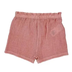 Rose Textile - Conjunto de 3 peças de história curta rosa Tod Gauze para meninas
