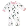 Rose Textile - Macacão de lã estampado para bebês meninas, elefante rosa