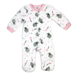 Rose Textile - Macacão de lã estampado para bebês meninas, elefante rosa