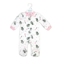 Rose Textile - Macacão de lã estampado para bebês meninas, elefante rosa