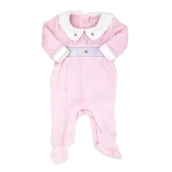 Rose Textile - Macacão de veludo floral para meninas
