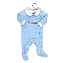 Rose Textile - Macacão de veludo com cauda franzida para bebê menino
