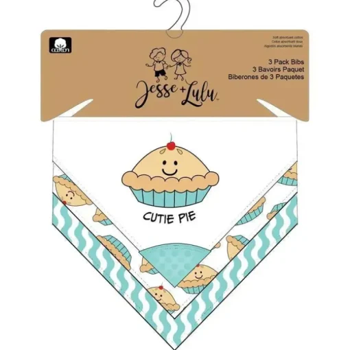 Rose Textile - Pacote de 3 babadores bandana, Cutie Pie