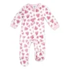 Rose Textile - Pijama de lã estampado com corações rosa para meninas