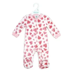 Rose Textile - Pijama de lã estampado com corações rosa para meninas