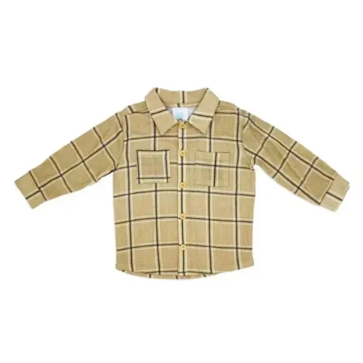 Rose Textile - 2Pk Baby Boys Gauze Pant Set, Beige Plaid