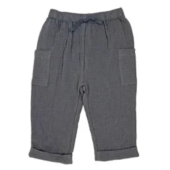Rose Textile - 2Pk Baby Boys Gauze Pant Set, Beige Plaid