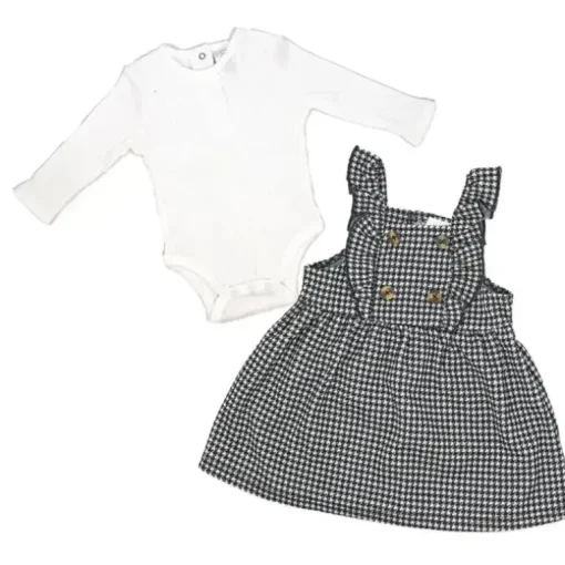Rose Textile - 2Pk Baby Girls Jumper Set Houndstooth Collection
