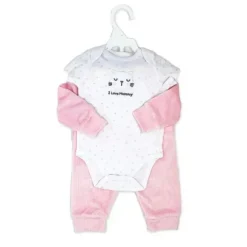 Rose Textile - 3Pk Velour Jacket Set, Pink I Love Mommy - Kitty - 3M