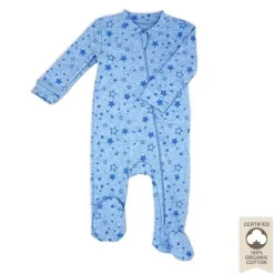 Rose Textiles - 100% Orgânico Heather Star Sleeper, Azul