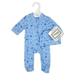 Rose Textiles - 100% Orgânico Heather Star Sleeper + Chapéu, Azul