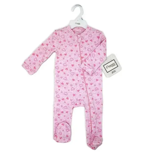 Rose Textiles - 100% Orgânico Heather Heart Sleeper, Rosa