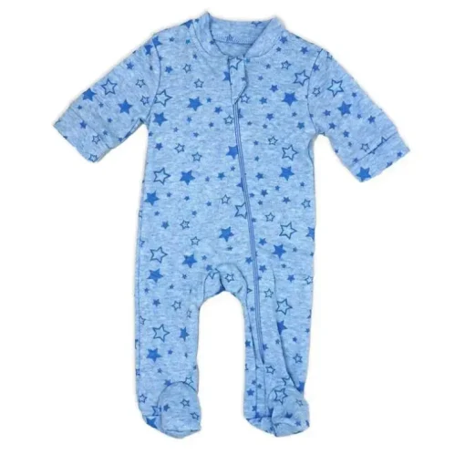 Rose Textiles - 100% Orgânico Heather Star Sleeper + Chapéu, Azul