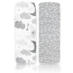 Rose Textiles - 2 pacotes de cobertores de musselina, cinza Sweet Dream