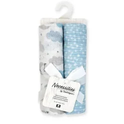 Rose Textiles - 2 pacotes de cobertores de musselina, azul doce sonho