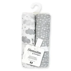 Rose Textiles - 2 pacotes de cobertores de musselina, cinza Sweet Dream