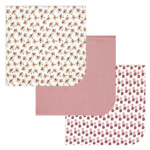 Rose Textiles - 3 Swaddles de malha Pk, margaridas rosa