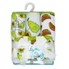Rose Textiles - 3 Toalhas com Capuz C/ 5 Toalhas de Rosto, Avocuddle Verde