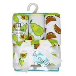 Rose Textiles - 3 Toalhas com Capuz C/ 5 Toalhas de Rosto, Avocuddle Verde