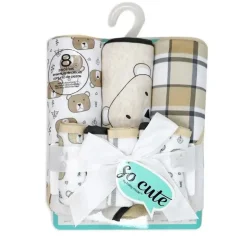 Rose Textiles - 3 Toalhas com Capuz C/ 5 Toalhas de Rosto, Urso