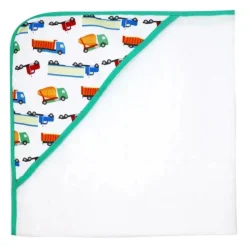 Rose Textiles - 3 Toalhas com Capuz C/ 5 Toalhas de Rosto:, Green Trucks