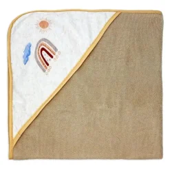 Rose Textiles - 3 toalhas com capuz com 5 toalhas de rosto, arco-íris de pêssego