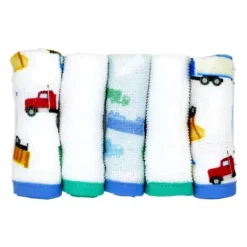 Rose Textiles - 3 Toalhas com Capuz C/ 5 Toalhas de Rosto:, Green Trucks