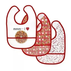 Rose Textiles - Babador Peva 3 Pack, Pizza