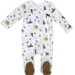 Rose Textiles - Baby Boys Zipper Coverall, Safari Brown