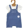 Rose Textiles - Baby Boy’s Organic Dungaree Set, Hello World